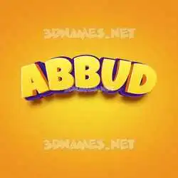 abbud in Orange Toon style - 3D name wallpaper