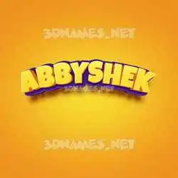 abbyshek in Orange Toon style - 3D name wallpaper