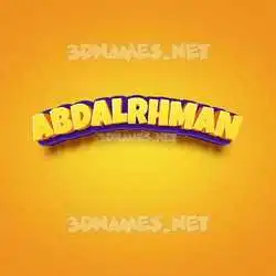 abdalrhman in Orange Toon style - 3D name wallpaper