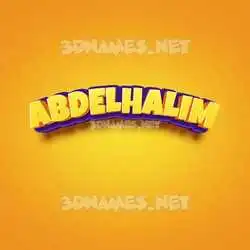 abdelhalim in Orange Toon style - 3D name wallpaper