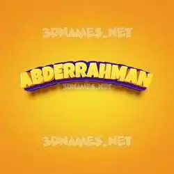 abderrahman in Orange Toon style - 3D name wallpaper