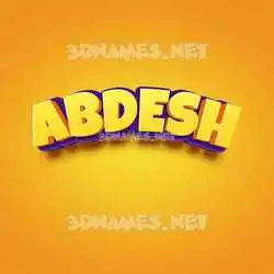 abdesh in Orange Toon style - 3D name wallpaper