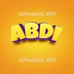 abdi in Orange Toon style - 3D name wallpaper