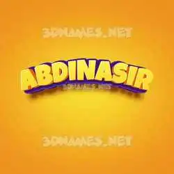 abdinasir in Orange Toon style - 3D name wallpaper