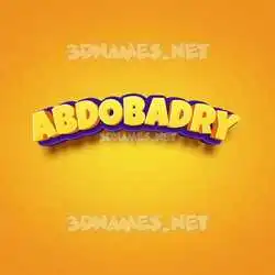 abdobadry in Orange Toon style - 3D name wallpaper