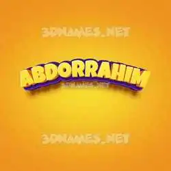 abdorrahim in Orange Toon style - 3D name wallpaper