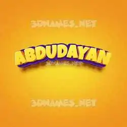 abdudayan in Orange Toon style - 3D name wallpaper