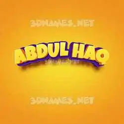 abdul haq in Orange Toon style - 3D name wallpaper