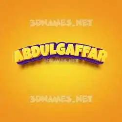 abdulgaffar in Orange Toon style - 3D name wallpaper