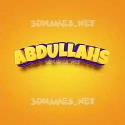 abdullahs in Orange Toon style - 3D name wallpaper