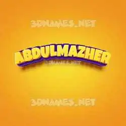 abdulmazher in Orange Toon style - 3D name wallpaper