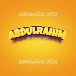 abdulrahim in Orange Toon style - 3D name wallpaper