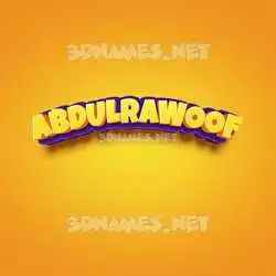 abdulrawoof in Orange Toon style - 3D name wallpaper