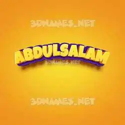 abdulsalam in Orange Toon style - 3D name wallpaper