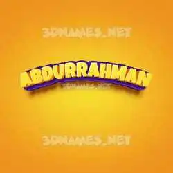 abdurrahman in Orange Toon style - 3D name wallpaper