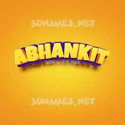 abhankit in Orange Toon style - 3D name wallpaper