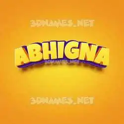abhigna in Orange Toon style - 3D name wallpaper