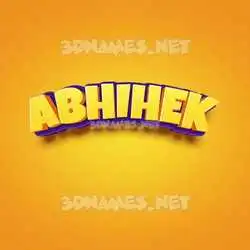 abhihek in Orange Toon style - 3D name wallpaper