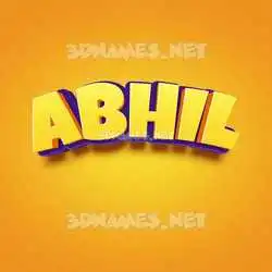 abhil in Orange Toon style - 3D name wallpaper