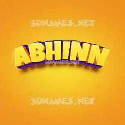 abhinn in Orange Toon style - 3D name wallpaper