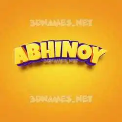 abhinoy in Orange Toon style - 3D name wallpaper