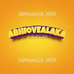 abhiovealaka in Orange Toon style - 3D name wallpaper