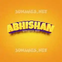 abhishan in Orange Toon style - 3D name wallpaper