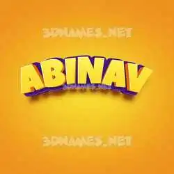 abinav in Orange Toon style - 3D name wallpaper