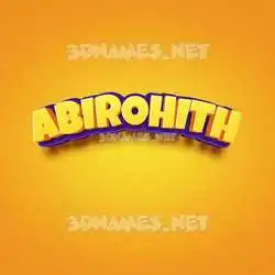 abirohith in Orange Toon style - 3D name wallpaper