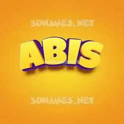 abis in Orange Toon style - 3D name wallpaper