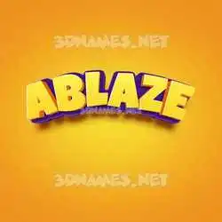 ablaze in Orange Toon style - 3D name wallpaper