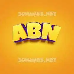 abn in Orange Toon style - 3D name wallpaper