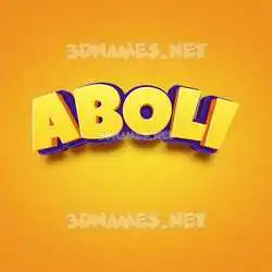 aboli in Orange Toon style - 3D name wallpaper