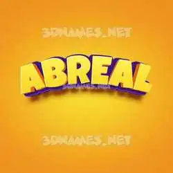 abreal in Orange Toon style - 3D name wallpaper