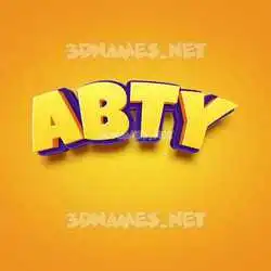 abty in Orange Toon style - 3D name wallpaper