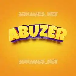 abuzer in Orange Toon style - 3D name wallpaper