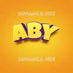 aby in Orange Toon style - 3D name wallpaper