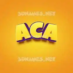aca in Orange Toon style - 3D name wallpaper