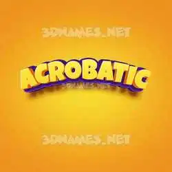 acrobatic in Orange Toon style - 3D name wallpaper