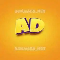 ad in Orange Toon style - 3D name wallpaper