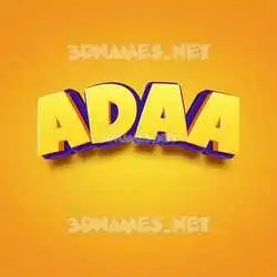 adaa in Orange Toon style - 3D name wallpaper