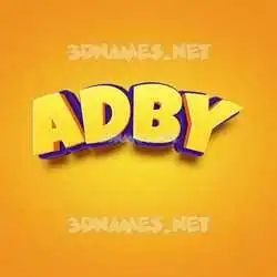 adby in Orange Toon style - 3D name wallpaper