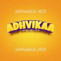 adhvikaa in Orange Toon style - 3D name wallpaper