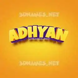 adhyan in Orange Toon style - 3D name wallpaper