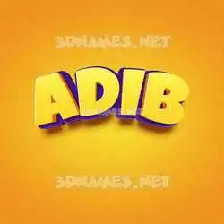 adib in Orange Toon style - 3D name wallpaper