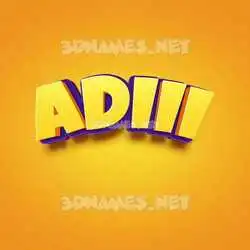 adiii in Orange Toon style - 3D name wallpaper