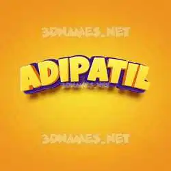adipatil in Orange Toon style - 3D name wallpaper