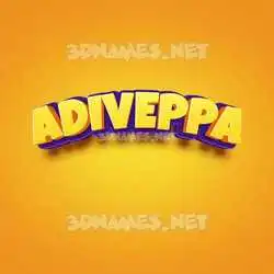 adiveppa in Orange Toon style - 3D name wallpaper