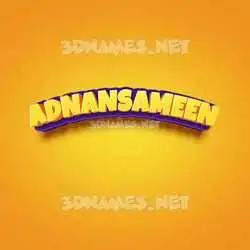 adnansameen in Orange Toon style - 3D name wallpaper
