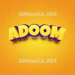 adoom in Orange Toon style - 3D name wallpaper